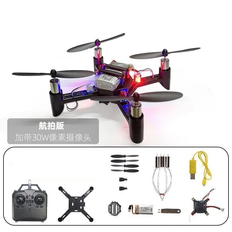 Diy Dron PVC Rc Plane Mini Drone Toy Remote Controlled School Experiment Model Making Quadcopter Kids Toys Christmas Gifts Games