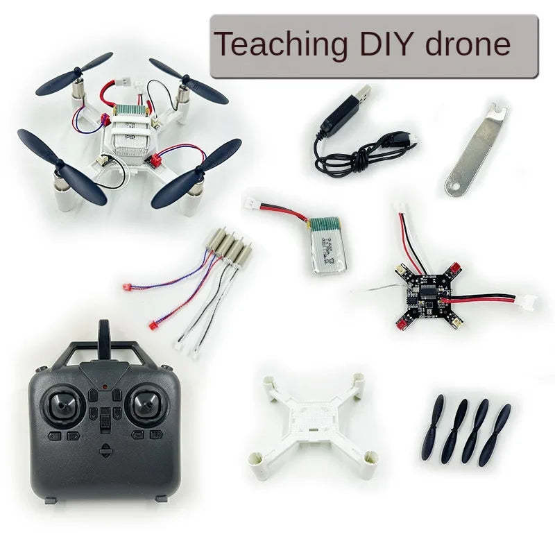 Diy Dron PVC Rc Plane Mini Drone Toy Remote Controlled School Experiment Model Making Quadcopter Kids Toys Christmas Gifts Games