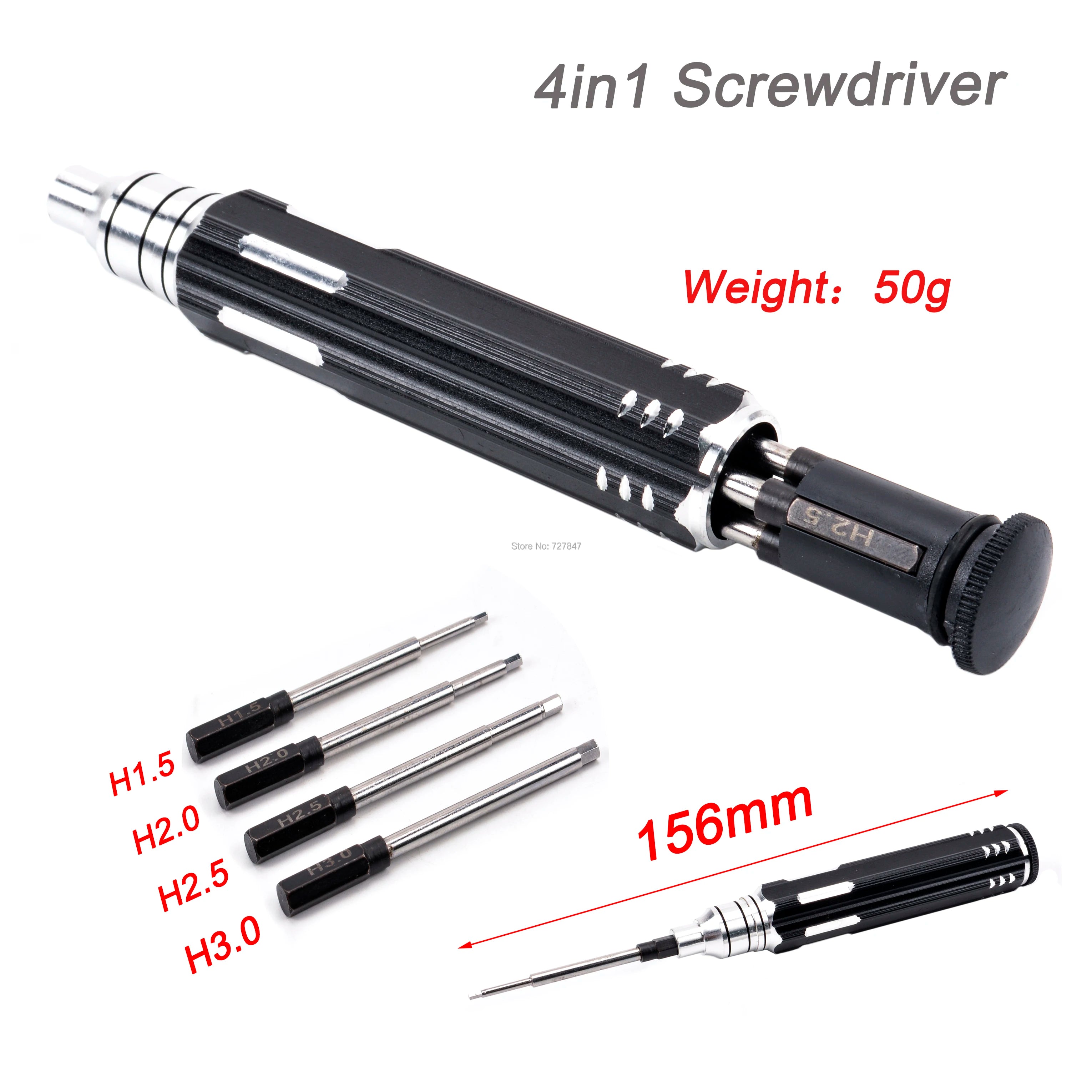 RC parts 4 in 1 1.5mm 2.0mm 2.5mm 3.0mm Hex Screwdriver Metal Tool Kit