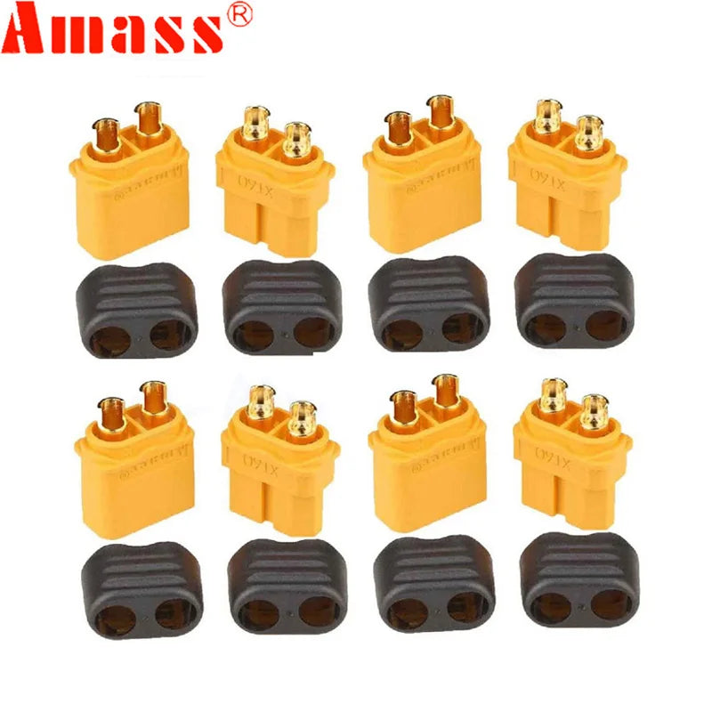 10 x Amass XT60+ XT60H Plug Connector With Sheath Housing 5 Male 5