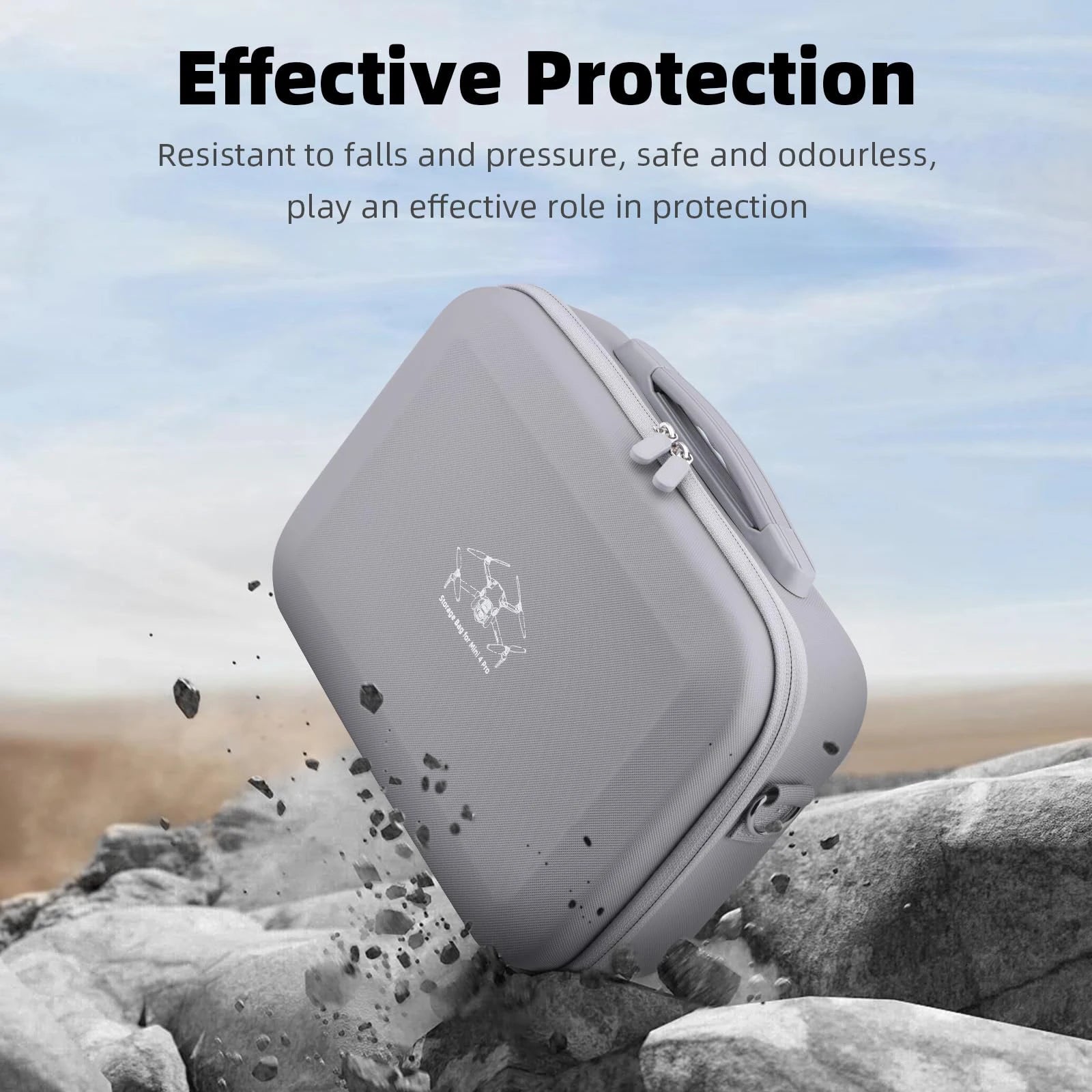 Mini 4 Pro RC 2 Case, Large Capacity Portable PU Leather Storage Bag