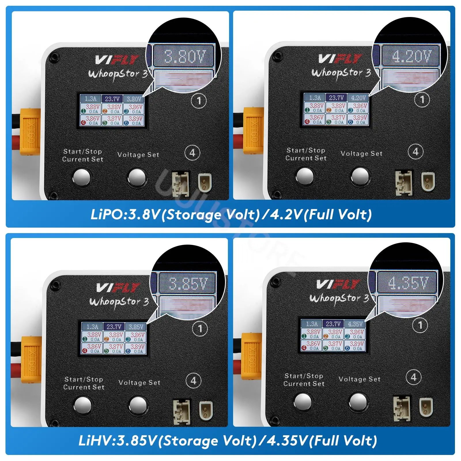 NEW VIFLY WhoopStor 3 V3 6 Ports 1S LIPO LiHV Battery Charger