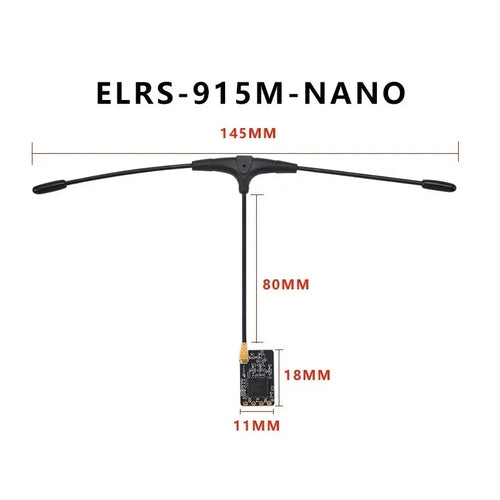 ELRS 915MHz / 2.4GHz NANO ExpressLRS Receiver With T type Antenna