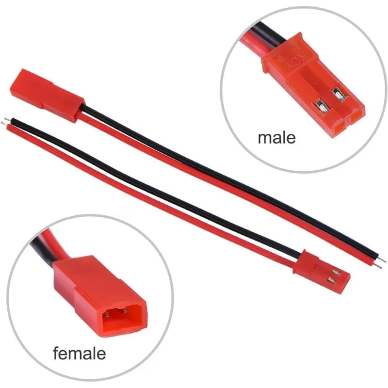 10 Pairs Male Female Connector JST Plug Cable 2 Pin For RC BEC Battery