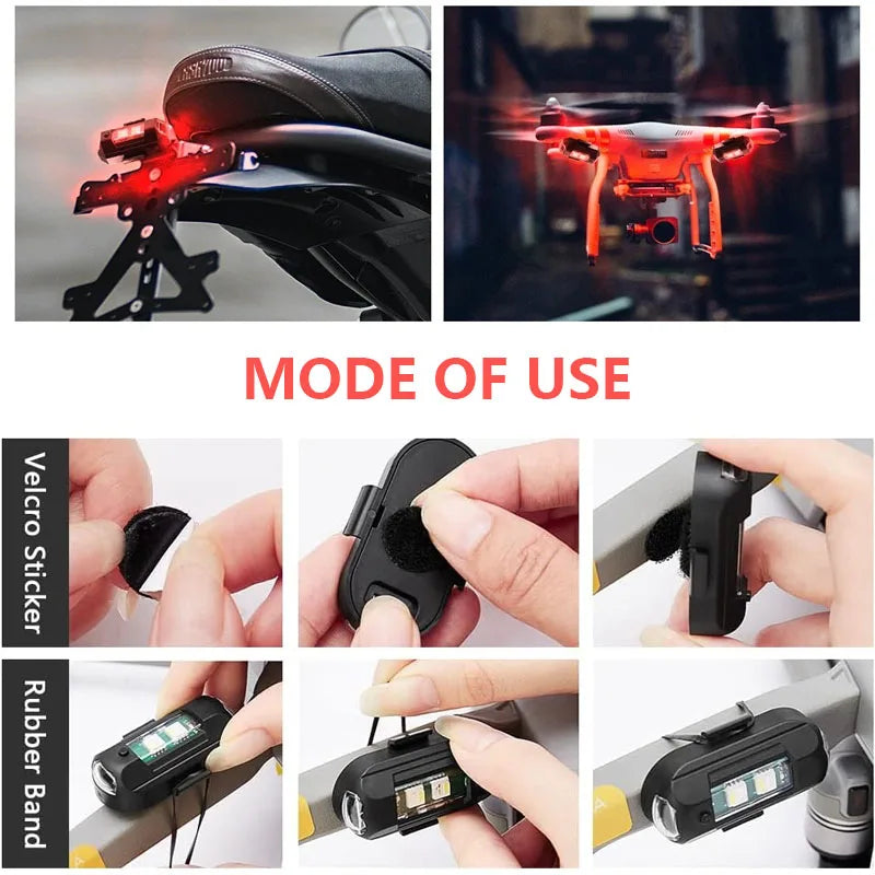 Universal LED Strobe Lights Motorcycle Anti Collision Warning Light