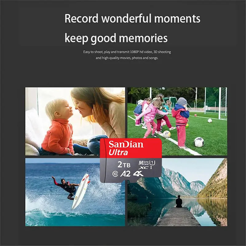 Original 2TB 1TB SanDian Ultra Card SD/TF Flash Memory Card 256/512GB