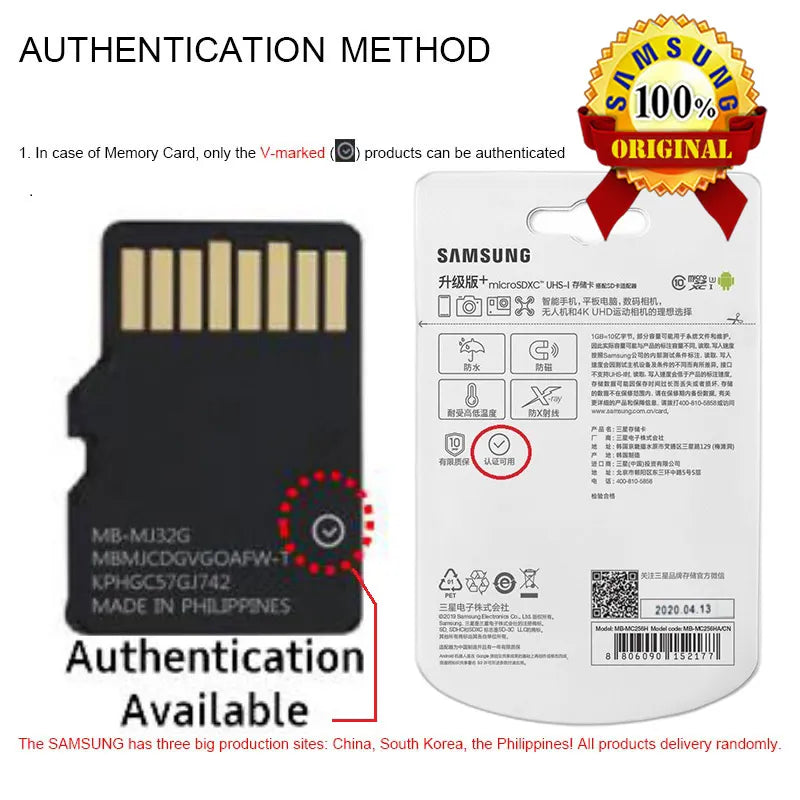 SAMSUNG Original Memory Card 64GB/U1/128GB/256GB/512GB SDXC Micro