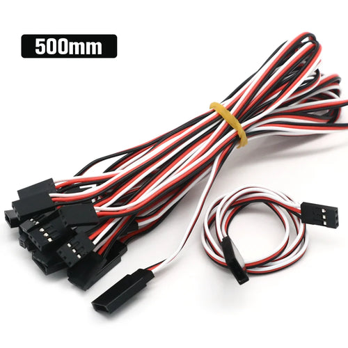 10pcs 100mm/150mm/200mm/300mm/500mm RC Servo Extension Cord Cable Wire