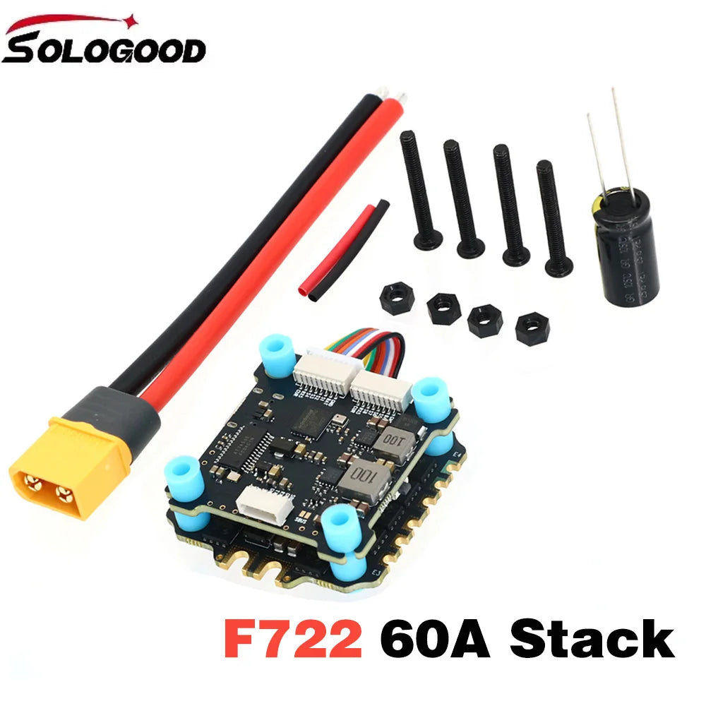 SoloGood F722 Flight Controller & BLHELI_S 60A 4in1 ESC F722 60A Stack