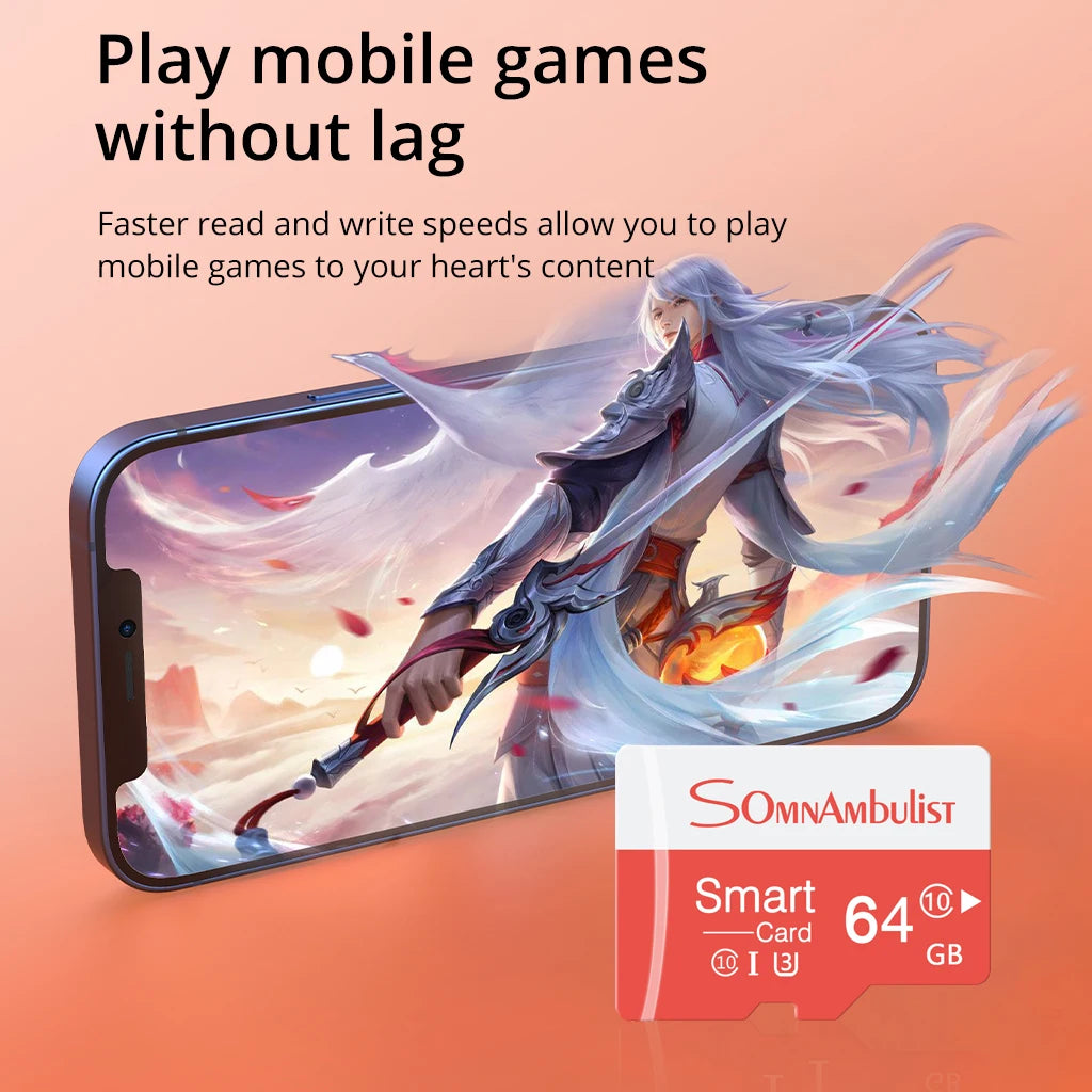 SomnAmbulist 64GB High Speed C10 U3 Memory Card V30 For Drones Cameras