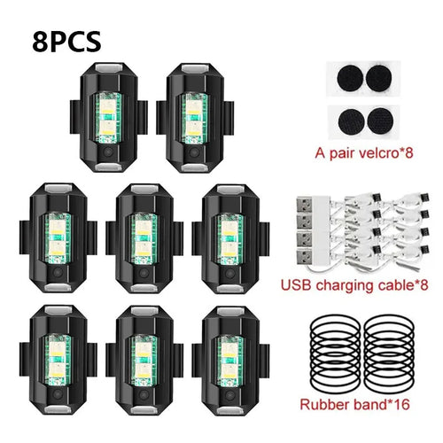 Universal LED Strobe Lights Motorcycle Anti Collision Warning Light