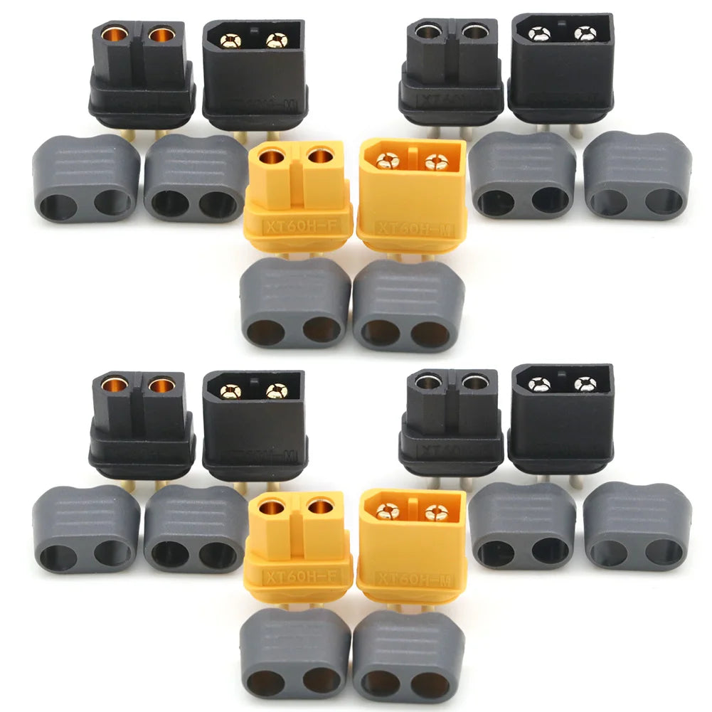 10 x Amass XT60+ XT60H Plug Connector With Sheath Housing 5 Male 5