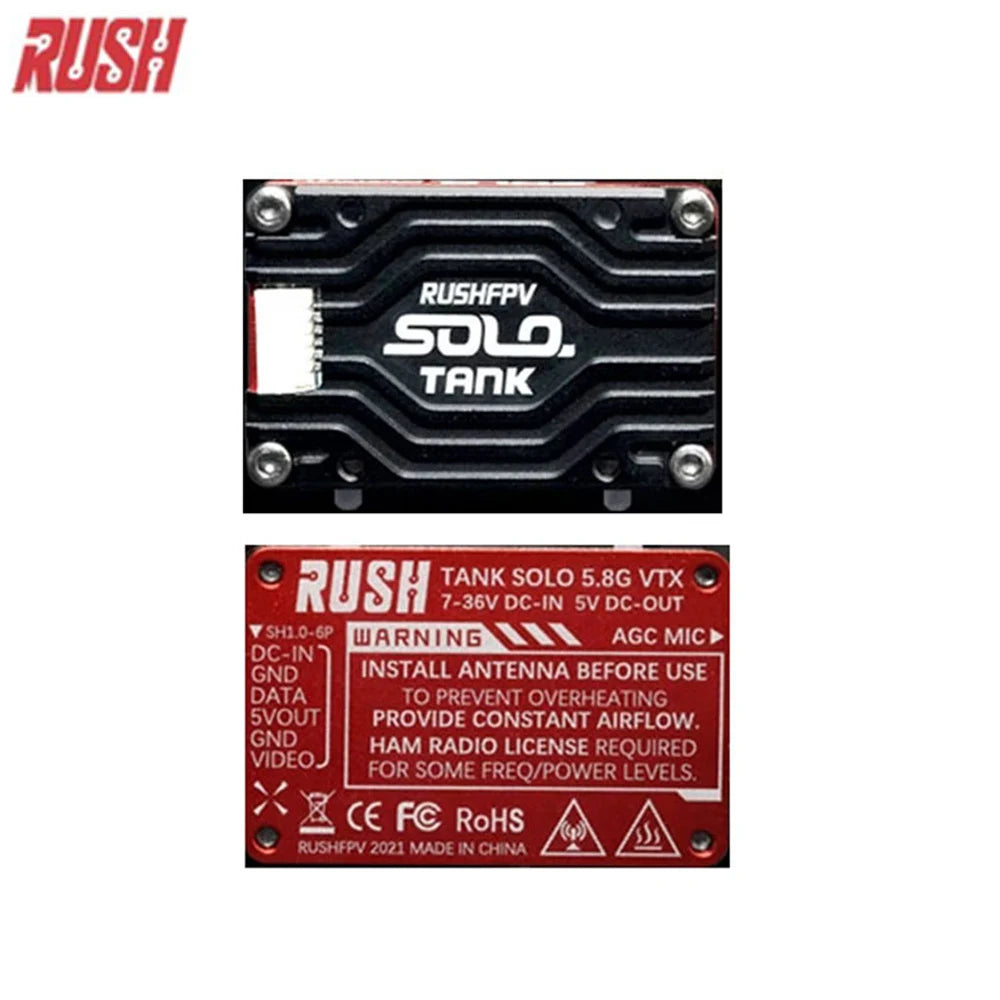 RUSHFPV RUSH TANK SOLO 5.8G VTX Video Transmitter CNC Shell 48CH 1.6W