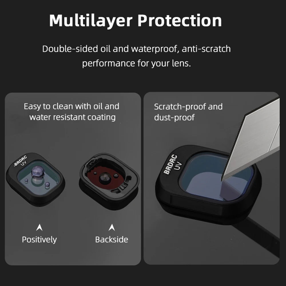 BRDRC Lens Filters for DJI Mini 4 Pro UV CPL ND8/ND16/ND32 ND64