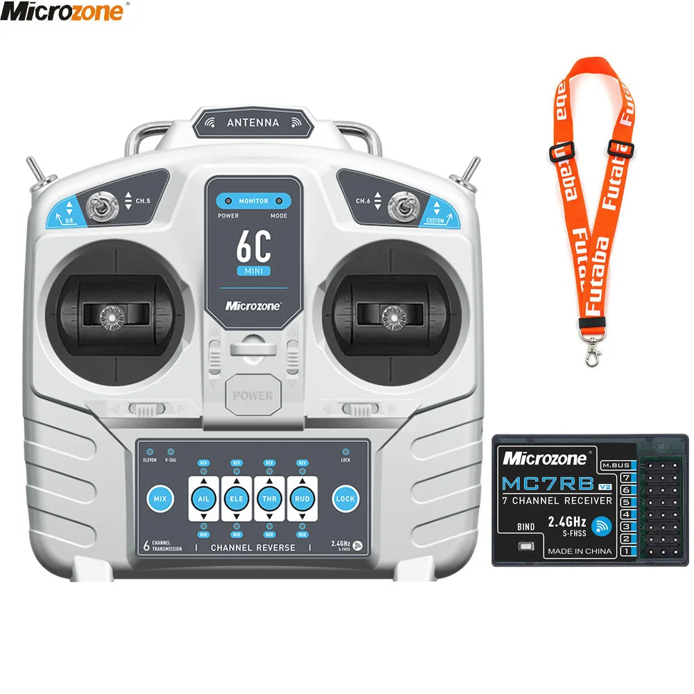 MicroZone MC6C Mini V2 2.4G 6CH Controller Transmitter w/ Receiver