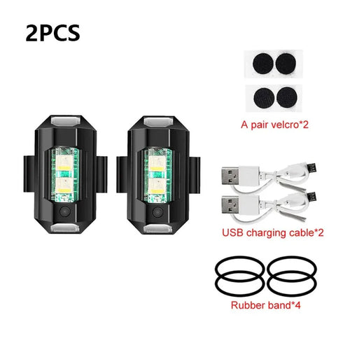 Universal LED Strobe Lights Motorcycle Anti Collision Warning Light