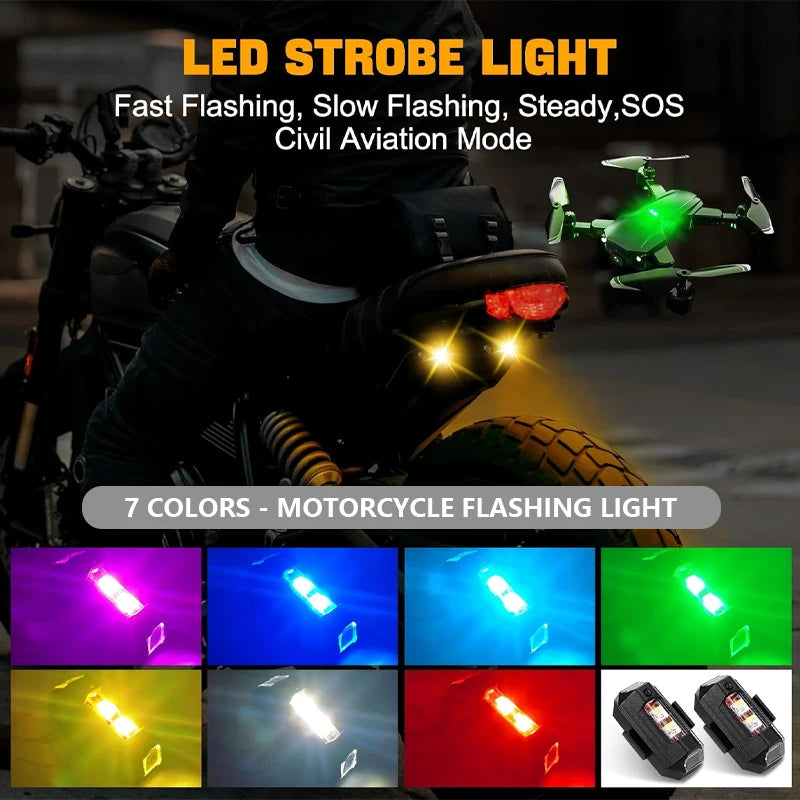 Universal LED Strobe Lights Motorcycle Anti Collision Warning Light