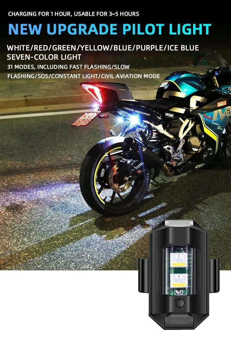 1pc Universal Strobe Light for Motorcycle Scooter Car LED