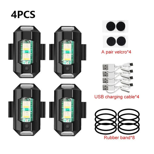 Universal LED Strobe Lights Motorcycle Anti Collision Warning Light