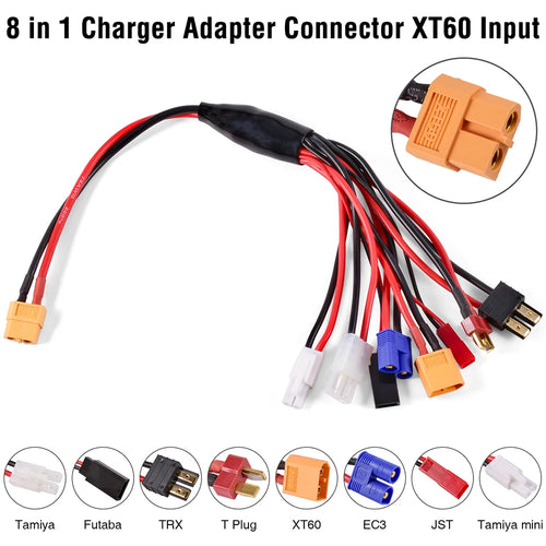 RC Charger Adapter Connector 8 In 1 Charger 4.0mm Banana XT60 TRX