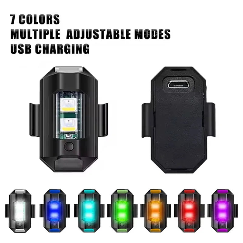 Universal LED Strobe Lights Motorcycle Anti Collision Warning Light