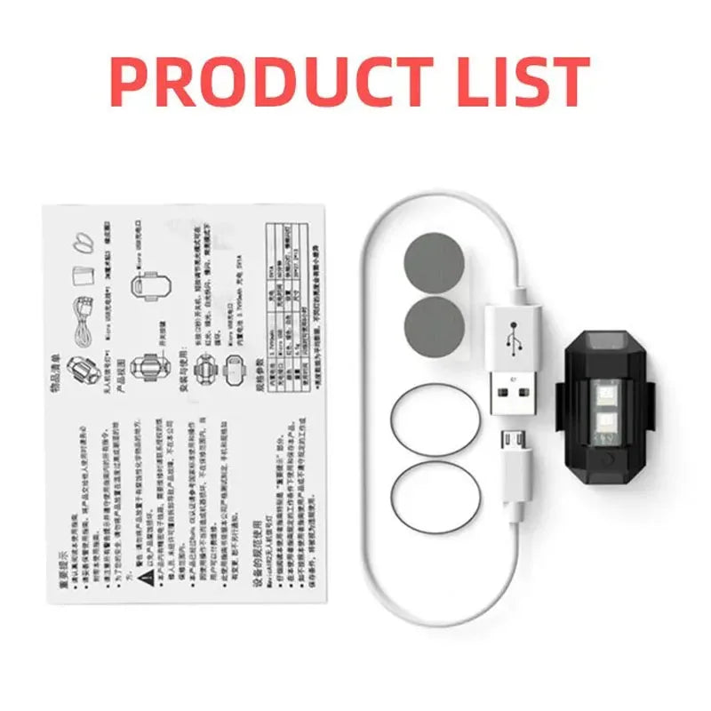 Universal LED Strobe Lights Motorcycle Anti Collision Warning Light