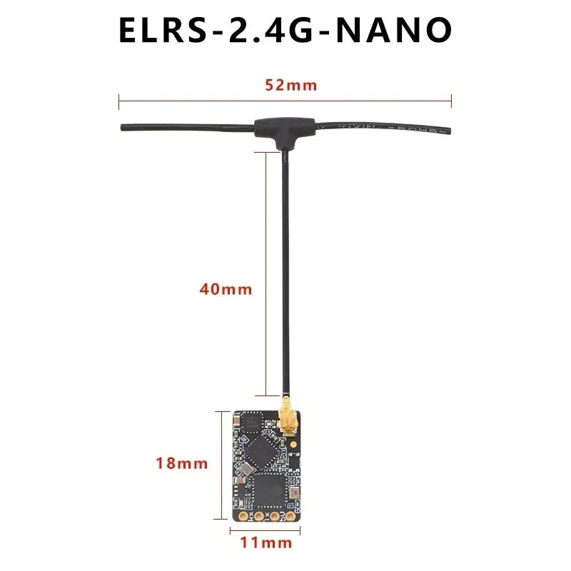 ELRS 915MHz / 2.4GHz NANO ExpressLRS Receiver With T type Antenna