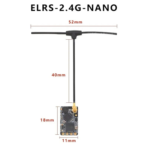 ELRS 915MHz / 2.4GHz NANO ExpressLRS Receiver With T type Antenna