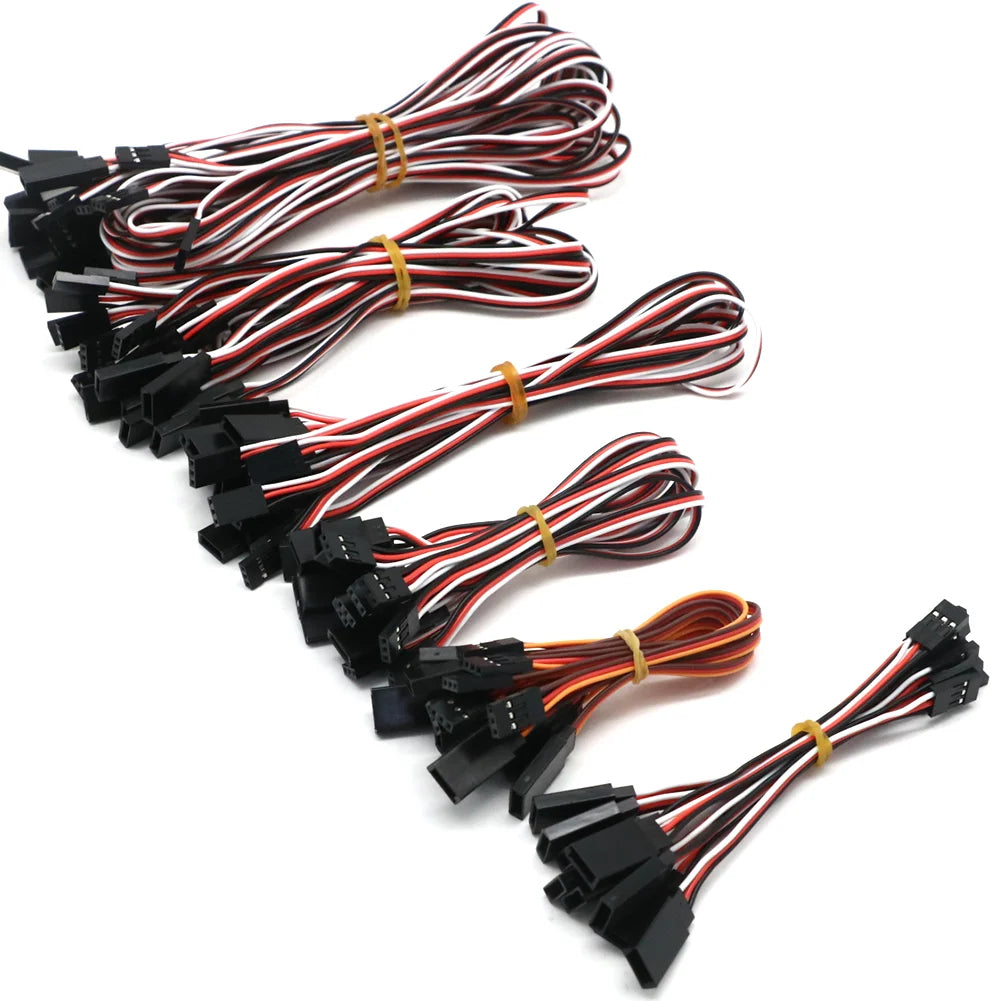 10pcs 100mm/150mm/200mm/300mm/500mm RC Servo Extension Cord Cable Wire