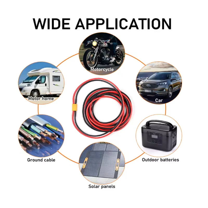 12AWG XT60 Male Female Conversion Plug Connection Cable 300CM Silicone