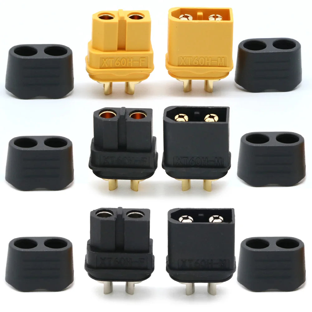 10 x Amass XT60+ XT60H Plug Connector With Sheath Housing 5 Male 5
