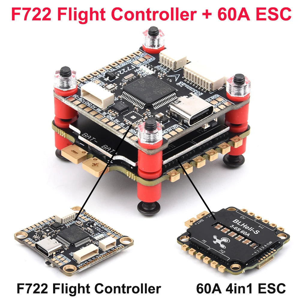 F405 F405HD / F7 F722 Flight Controller / F4 V3S Plus FC + 60A 4in1