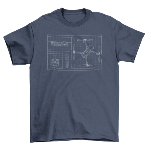 Drone blueprint t-shirt