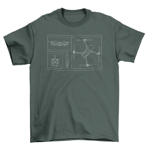 Drone blueprint t-shirt