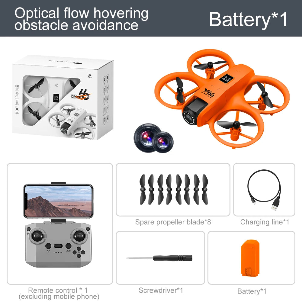 NEW V66 Drone 4K Professional HD 180° ESC Dual Cameras Competition Dron WIFI Obstacle Avoidance FPV Foldable RC Quadcopter Toys