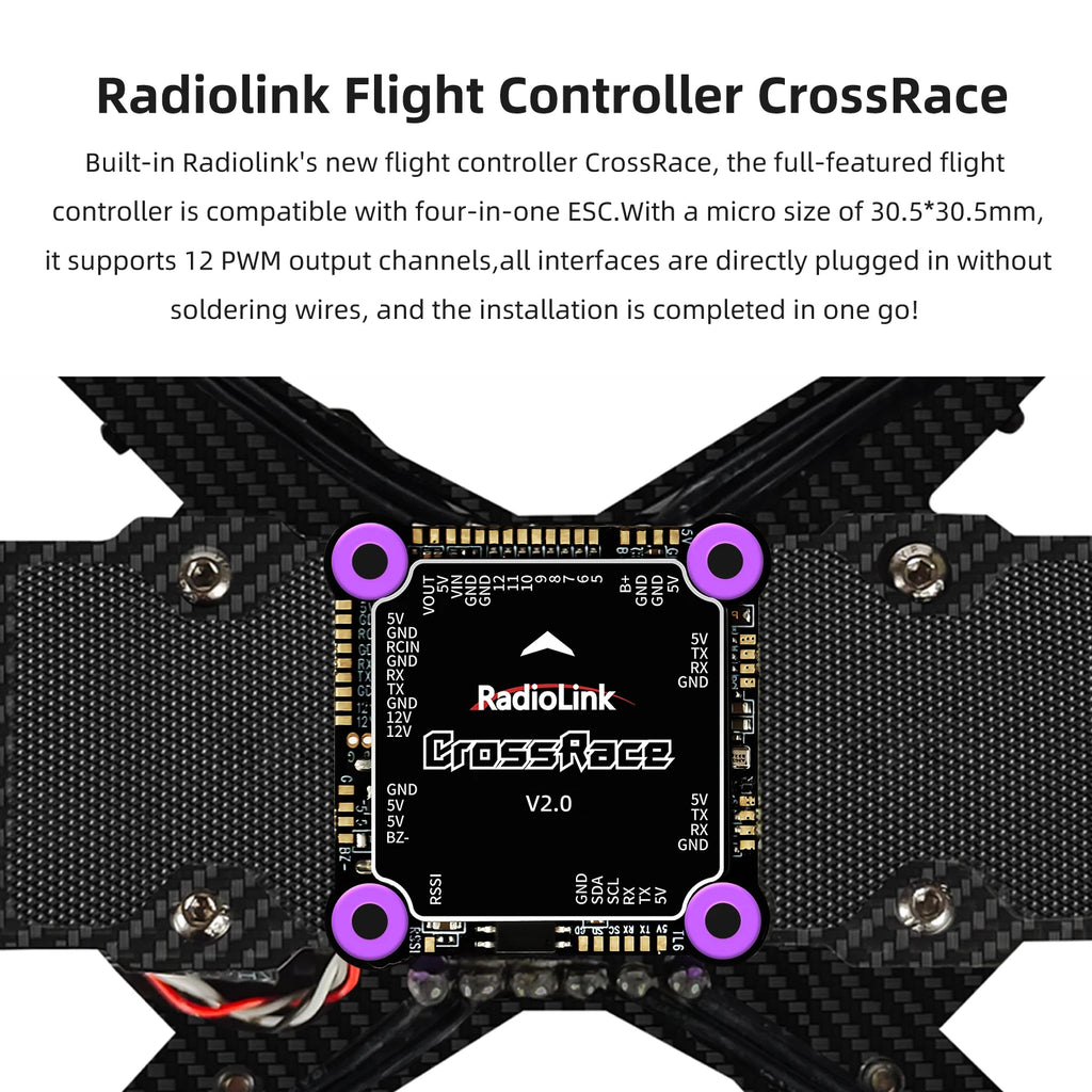 Radiolink M435 4-Rotor 3KG Payload Heavy Lift Drone 120km/h Flight Speed, Routes Planning And Autopilot, 4KM Long Range RTF