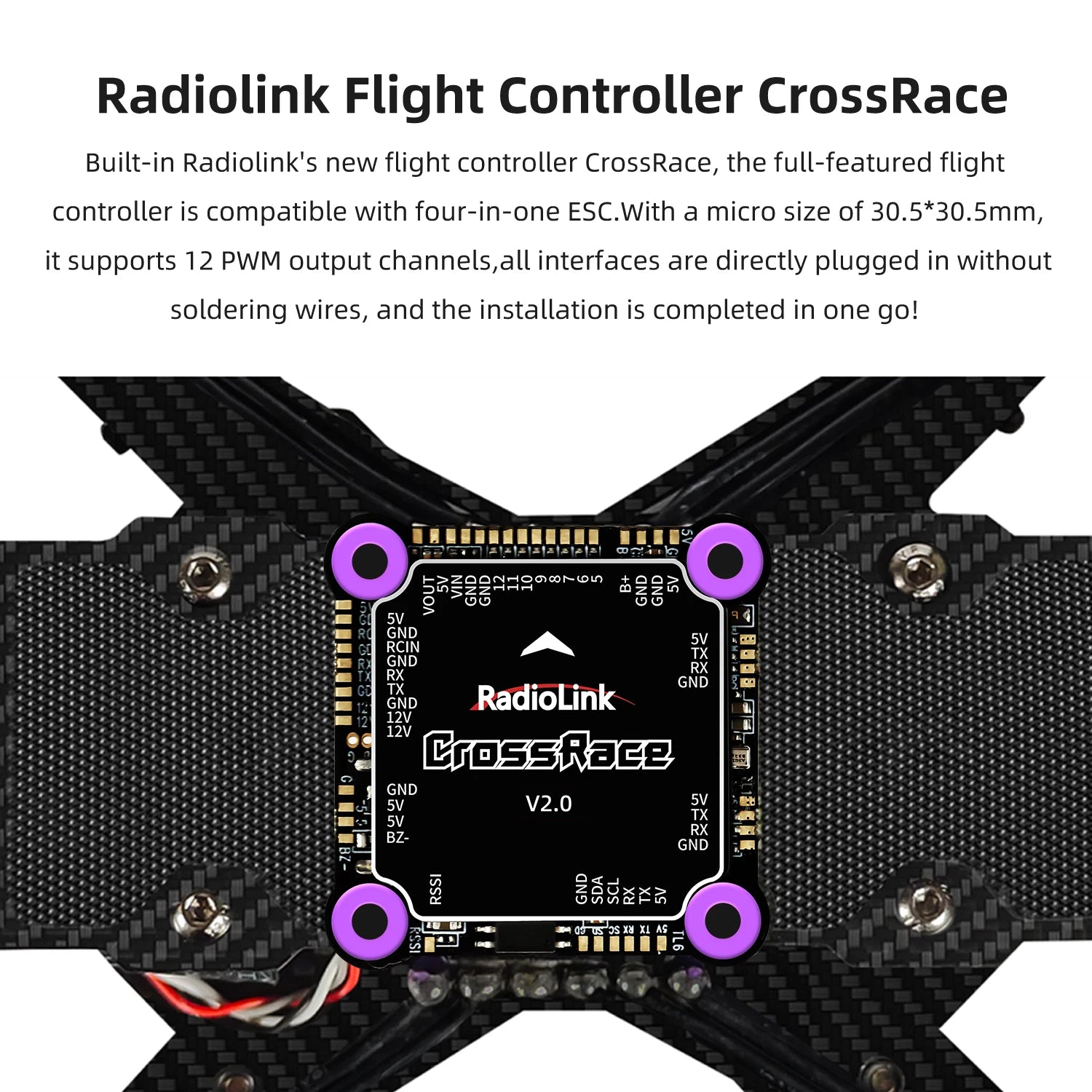 Radiolink M435 4-Rotor 3KG Payload Heavy Lift Drone 120km/h Flight Speed, Routes Planning And Autopilot, 4KM Long Range RTF