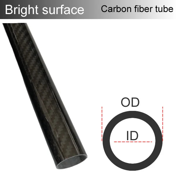 3K Carbon Fiber Tube Pipe 0.5mm Wall Thickness 4-40mm Outer Diameter High Strength Durable for RC Models Drones Aerospace DIY