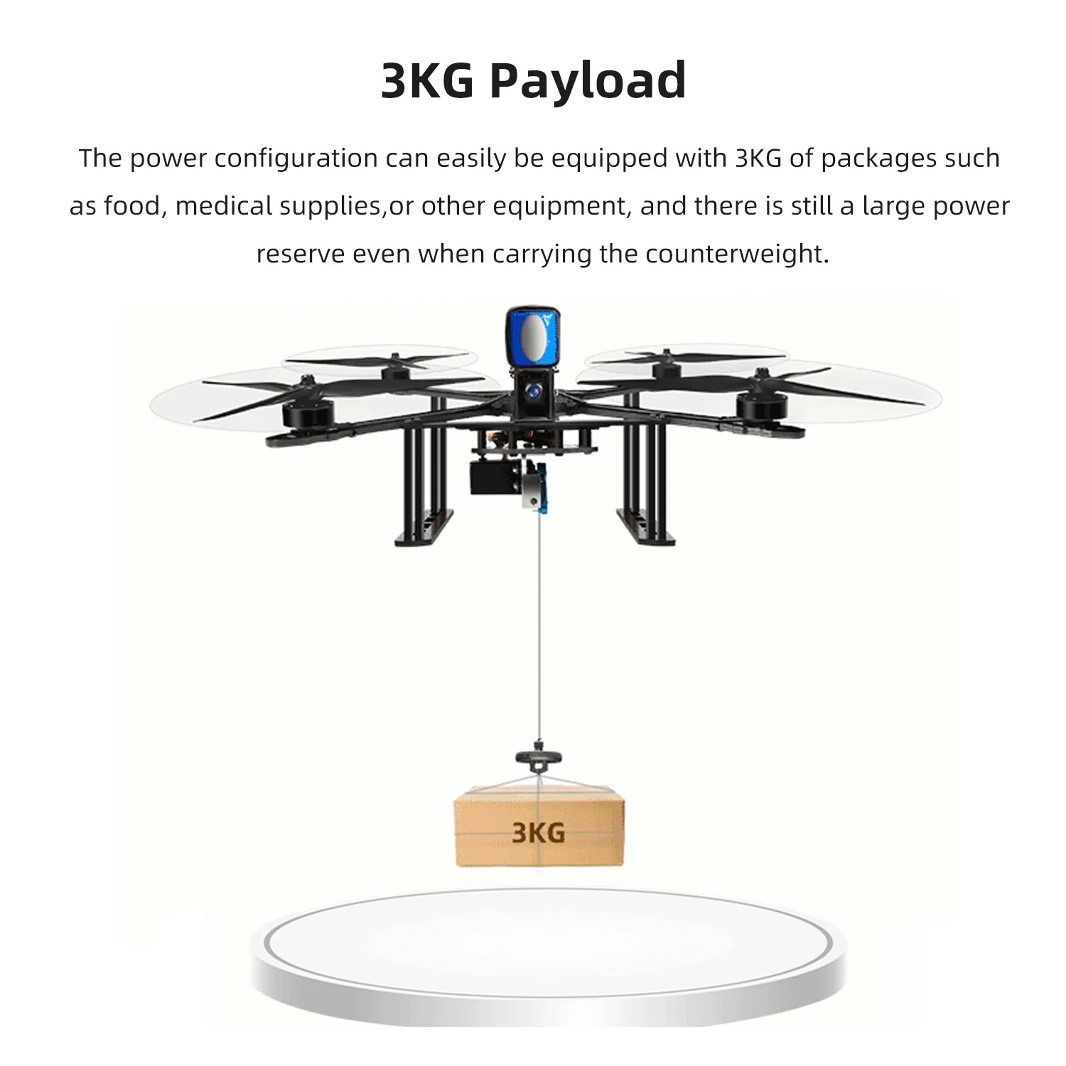 Radiolink M435 4-Rotor 3KG Payload Heavy Lift Drone 120km/h Flight Speed, Routes Planning And Autopilot, 4KM Long Range RTF